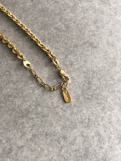 Yves Saint Laurent Necklace Gold Vintage yp8kbv