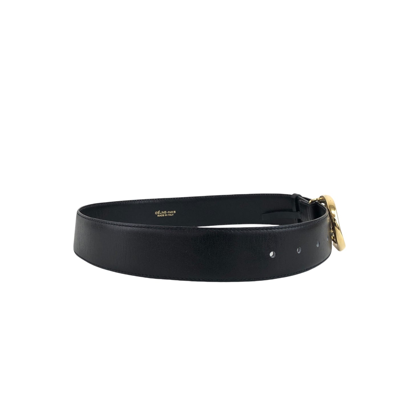 CELINE Triomphe Belt Black Vintage azg2px