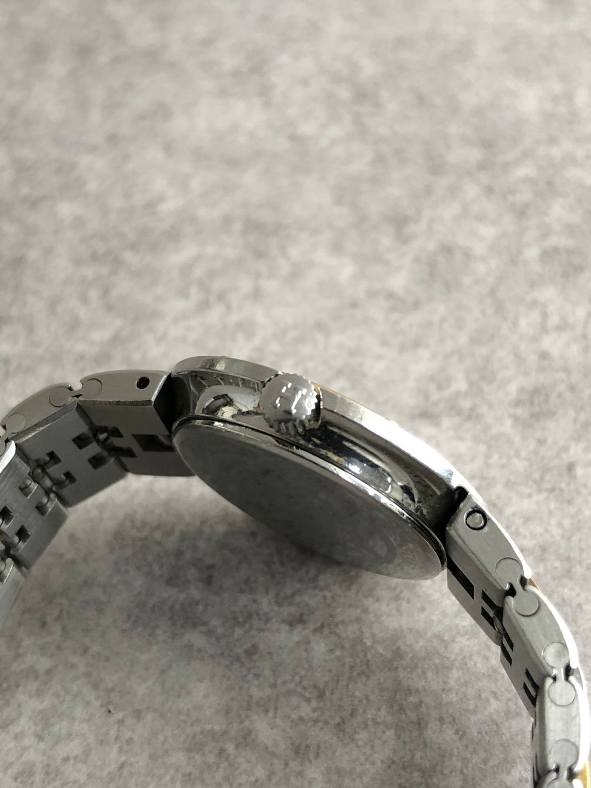 HERMES Logo Quartz Watch Silver×Gold Vintage ud4ac3