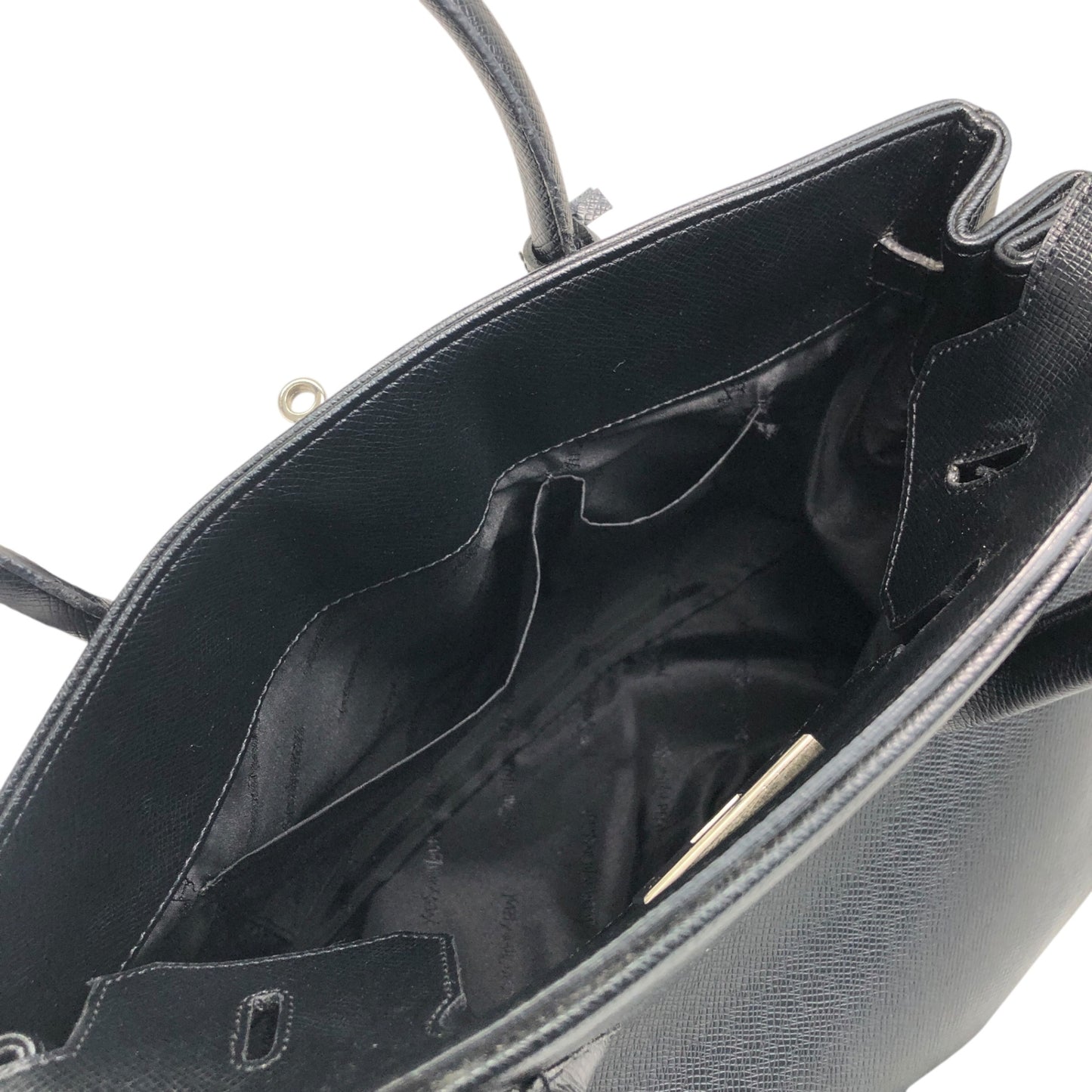 Yves Saint Laurent Turn Lock Handbag Black Vintage 74yryb