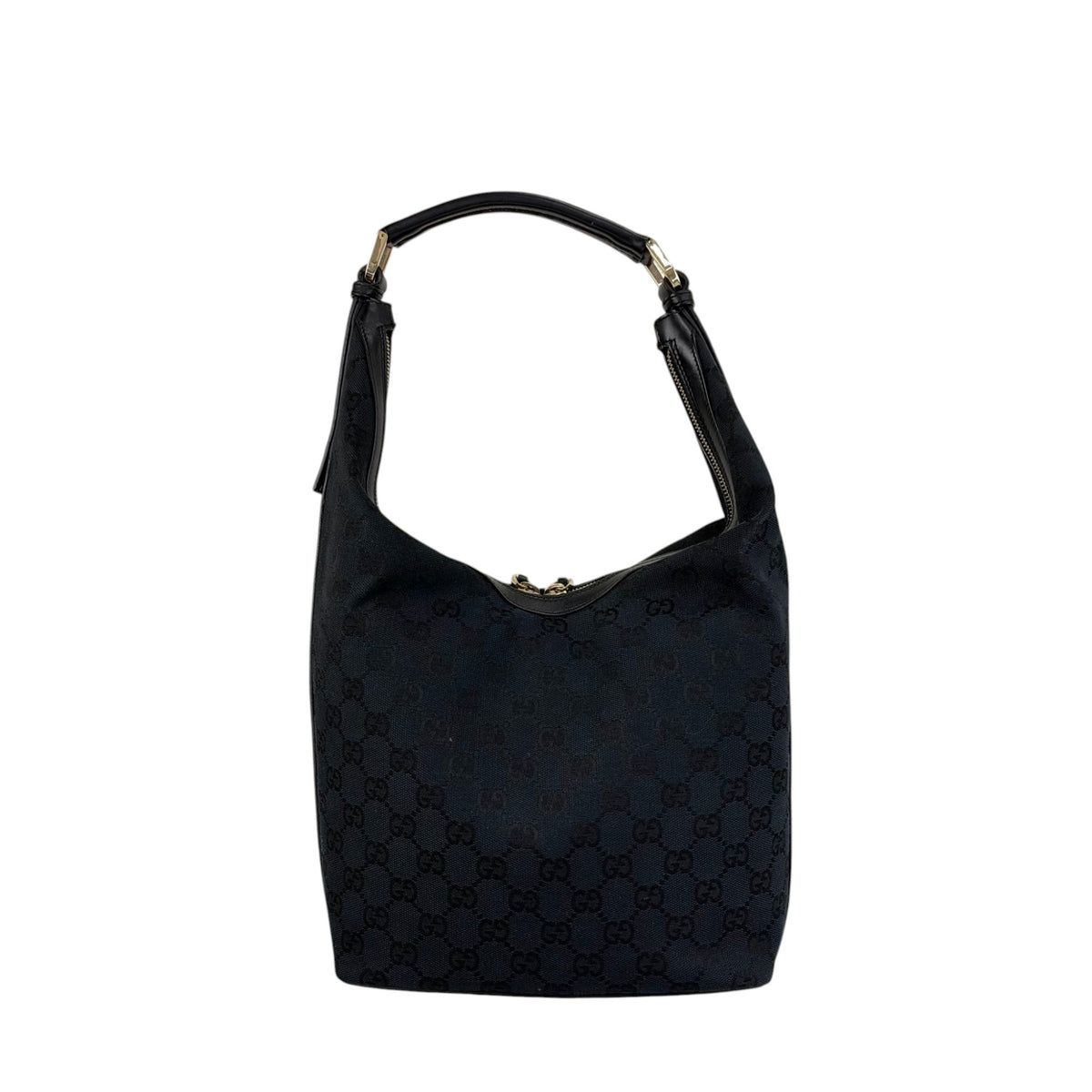 GUCCI GG Canvas Shoulder bag Hobobag Black Vintage jprc3i