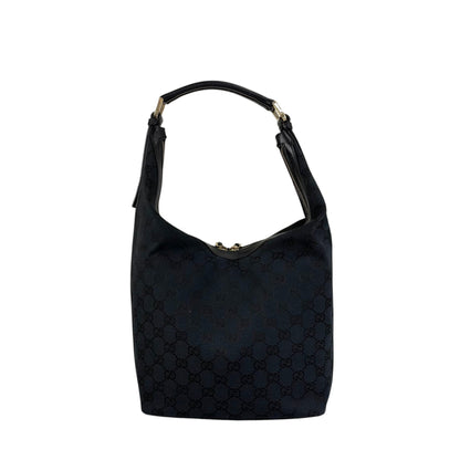 GUCCI GG Canvas Shoulder bag Hobobag Black Vintage jprc3i