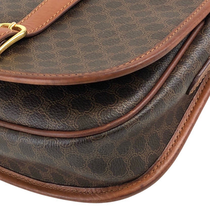 CELINE Macadam Front Buckle Shoulder bag Brown Vintage c7tgex