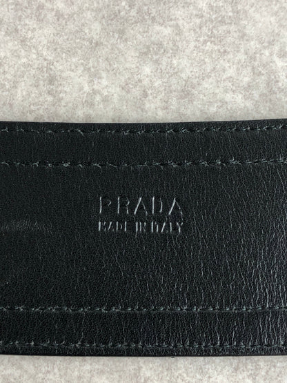 PRADA Logo Belt Black Vintage mverzc