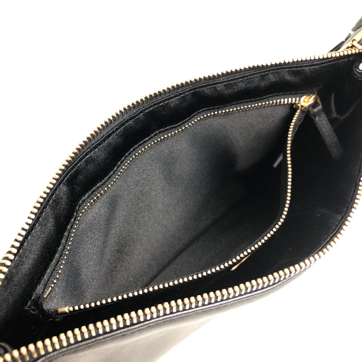 PRADA Logo Embossed Shoulder bag Black Vintage 4833mz