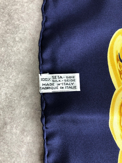 CELINE Starball SILK Scarf Navy×Gold Vintage m4xykh