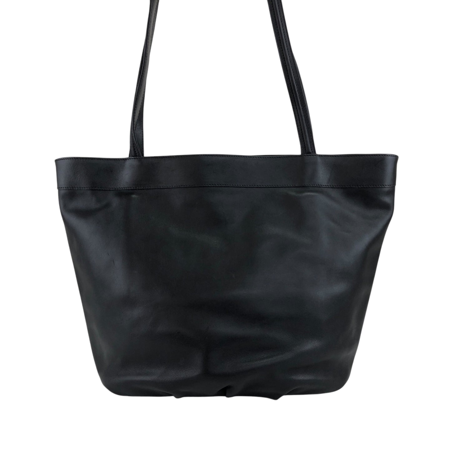 GUCCI Logo Embossed Shoulder bag Totebag Black Vintage cgykye