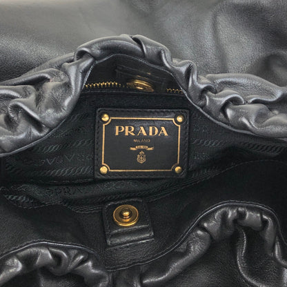 PRADA Logo Shoulder bag Black Vintage guki3f