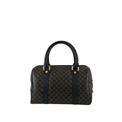 CELINE Macadam Small Boston bag Handbag Black Vintage py4p2e