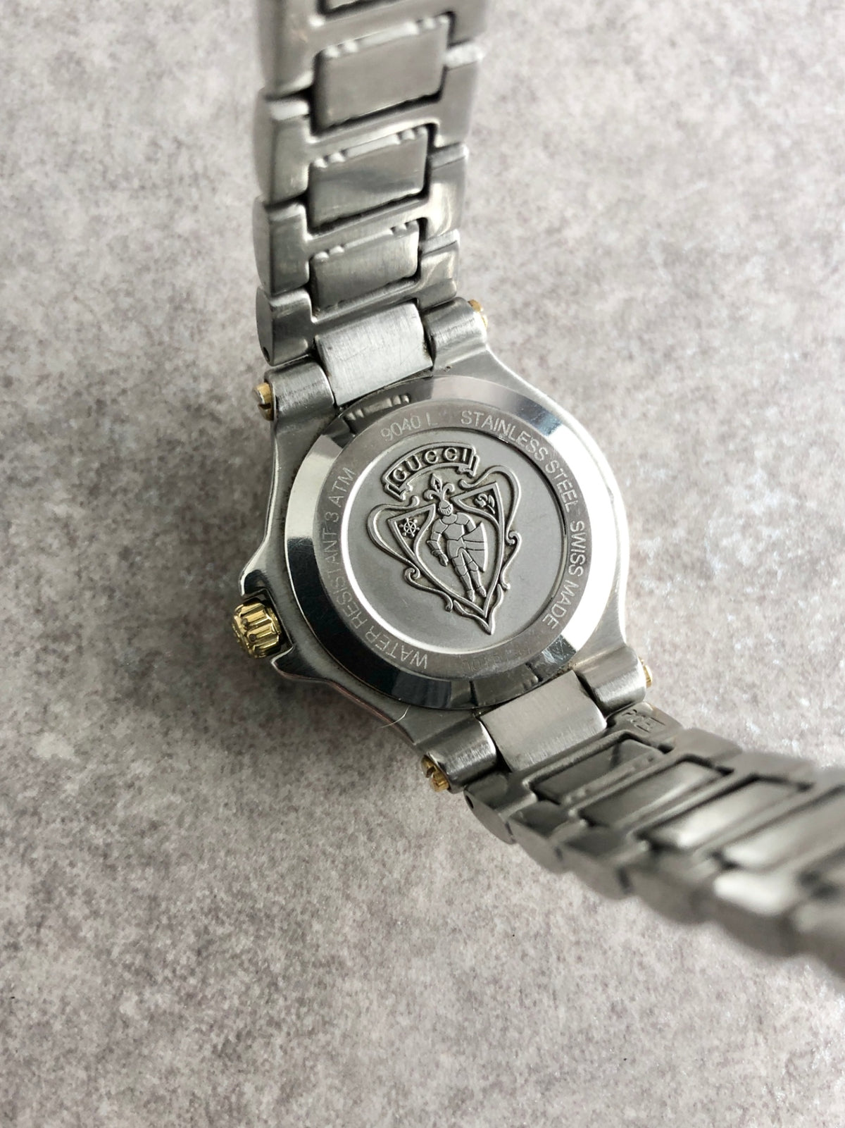 GUCCI Logo Quartz Watch Silver 9040L Vintage xggffd
