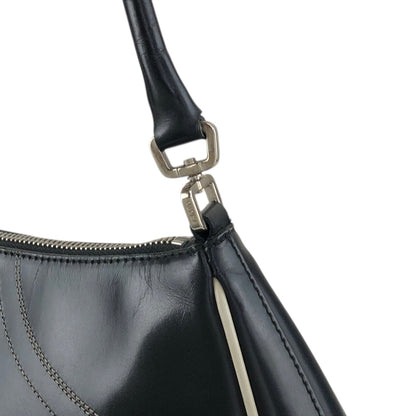 PRADA Stitch Shoulder bag Hobobag Black Vintage tfesrt