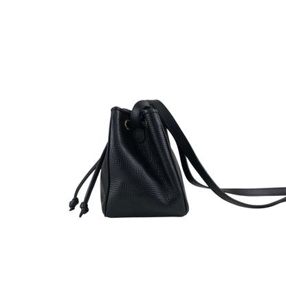 Christian Dior CD Logo Drawstring Shoulder bag Black Vintage t4tu7b