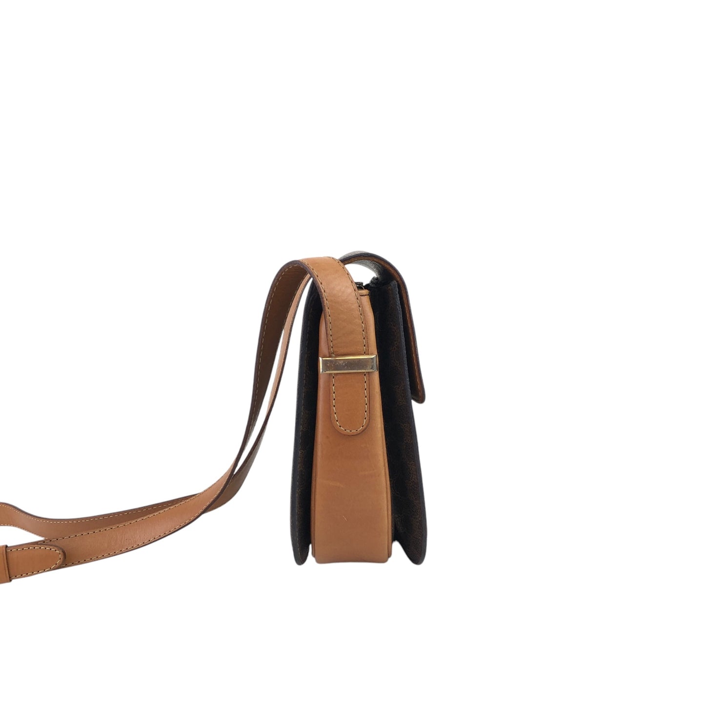 CELINE Macadam Horse Carriage Shoulder bag Brown Vintage dccdnx