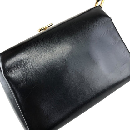 GUCCI Logo Handbag Vanity bag Black Vintage aitdmr