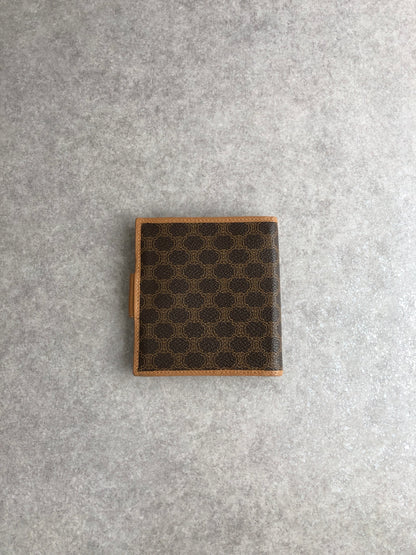 CELINE Macadam Triomphe Folded Wallet Brown Vintage bcju54