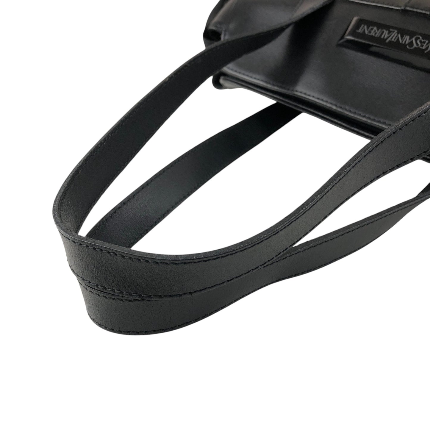 Yves Saint Laurent Logo Handbag Totebag Black Vintage hwe52c