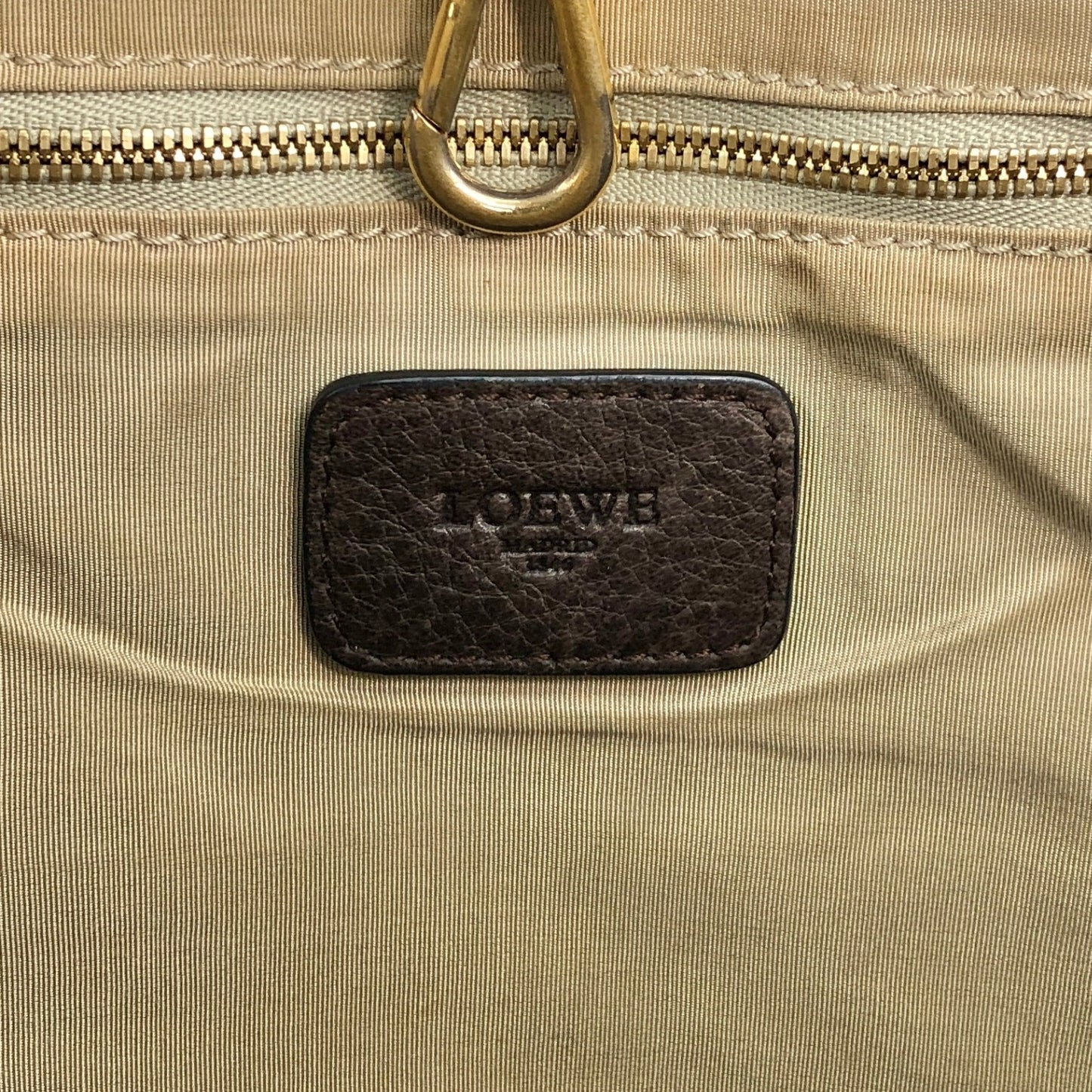 LOEWE Logo Embossed Handbag Totebag Brown Vintage faniey