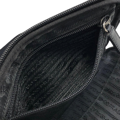 PRADA Triangle Logo Shoulder bag Black Vintage fpcvgd