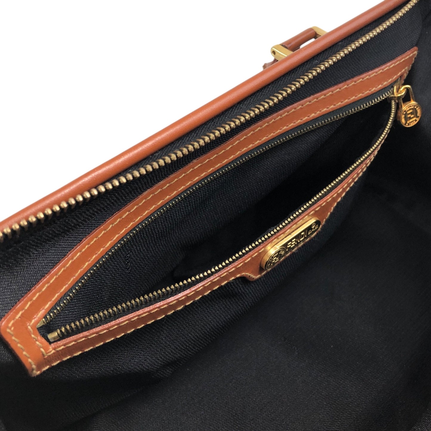 FENDI Pecan Two-way Small Boston bag Shoulder bag Brown Vintage bcg8zs