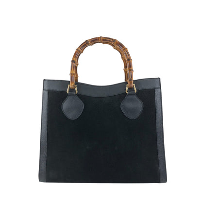 GUCCI Bamboo Handbag Black Vintage ujswe3