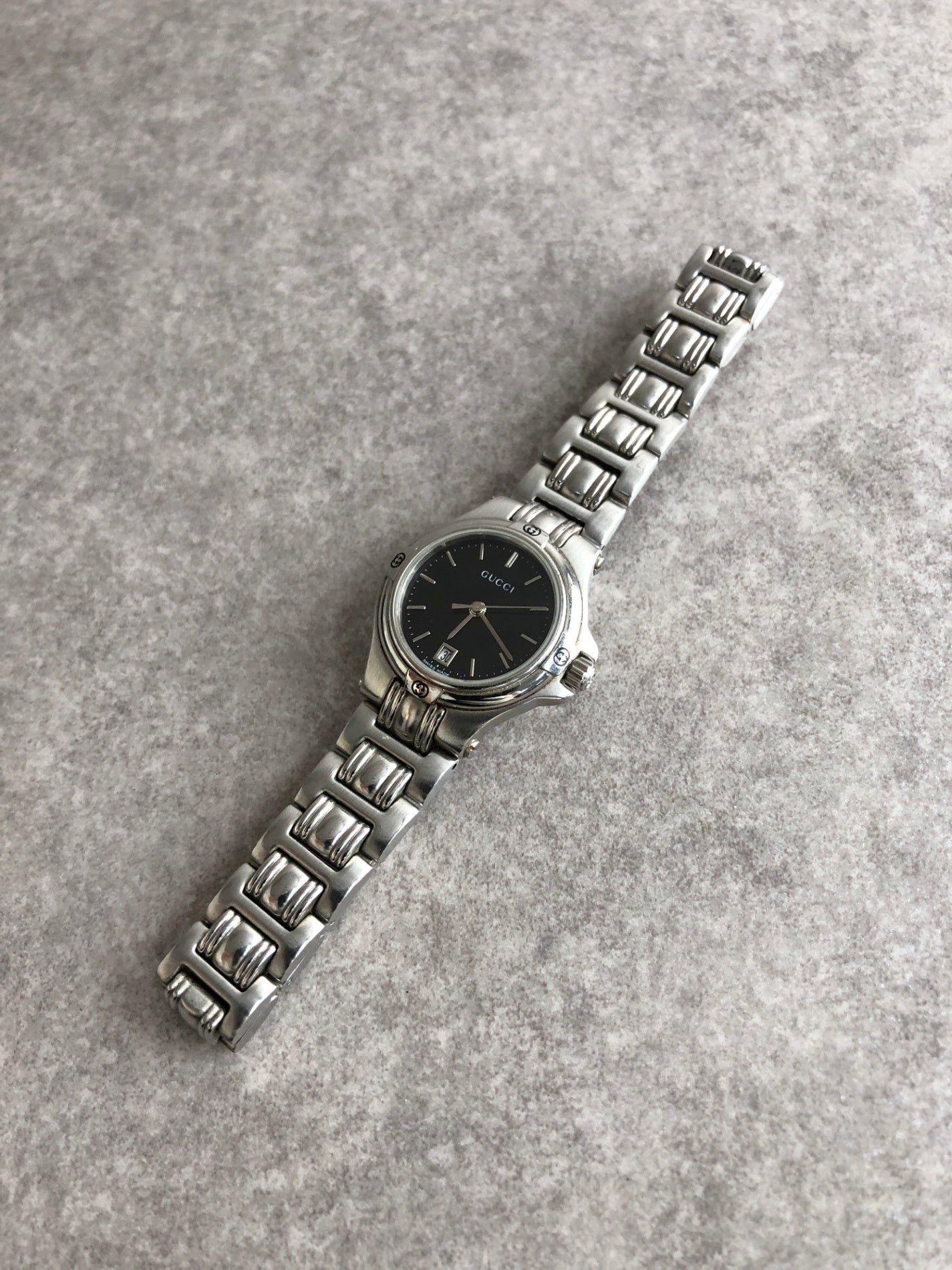 GUCCI GG Watch Silver 9040L Vintage ewahfk