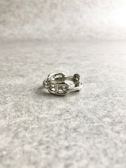 HERMES Scarf Ring Silver Vintage 264c57