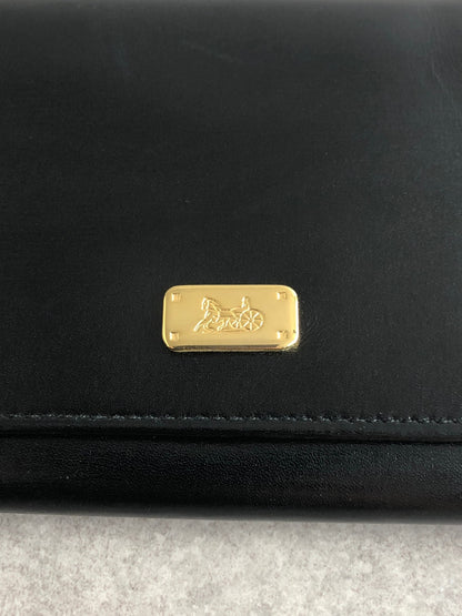 CELINE Horse Carriage Trifold Wallet Black Vintage 4azh3v