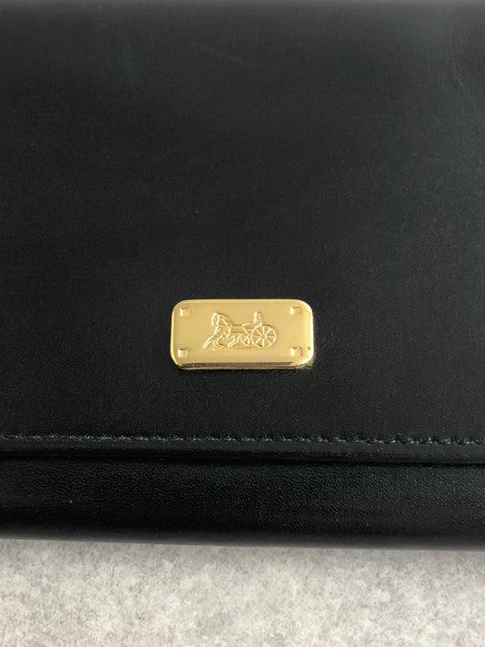 CELINE Horse Carriage Trifold Wallet Black Vintage 4azh3v