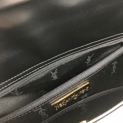 Yves Saint Laurent YSL Logo Handbag Black Vintage saezt8