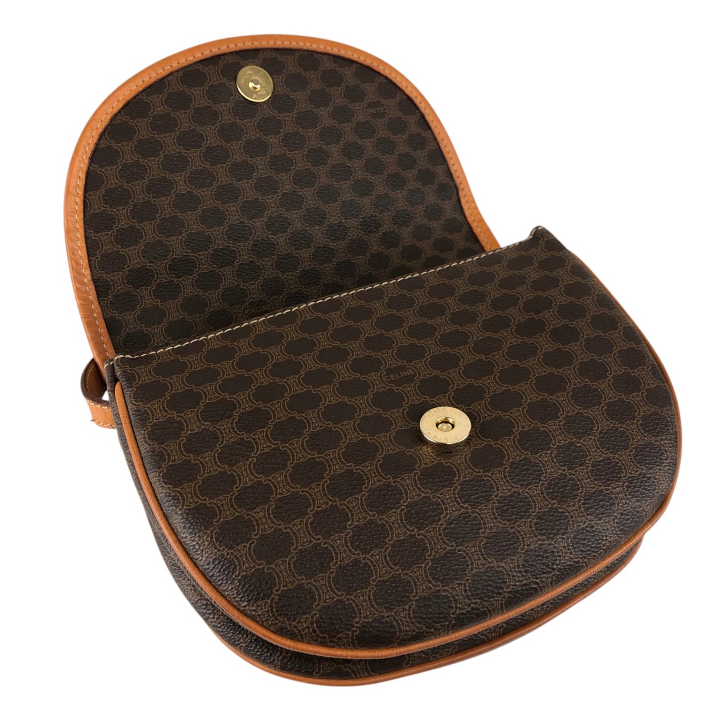 CELINE Macadam Blason Shoulder bag Brown Vintage n6642d