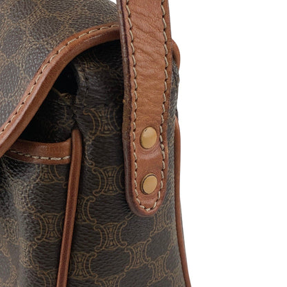 CELINE Macadam Blason Shoulder bag Brown Vintage 4bfs88