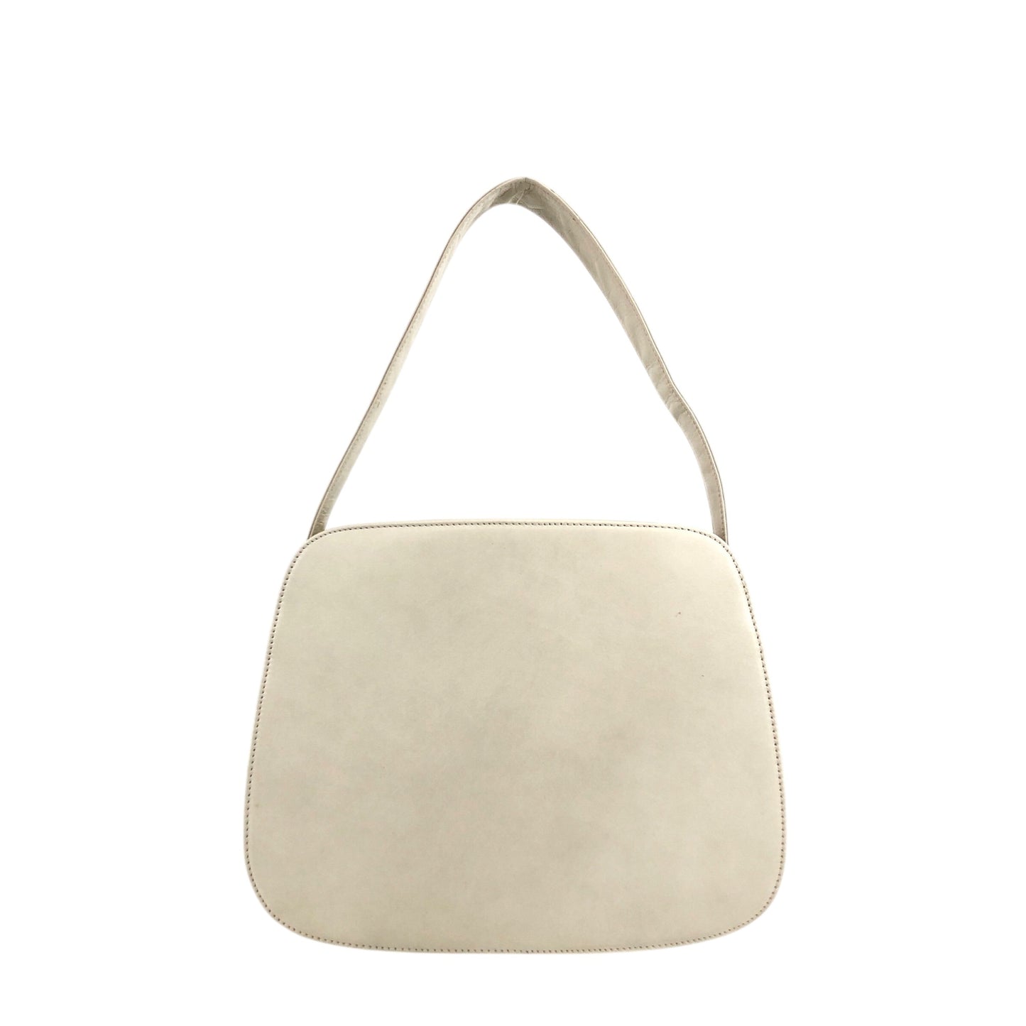 PRADA Logo Embossed Small Handbag Ivory Vintage e3ygvn
