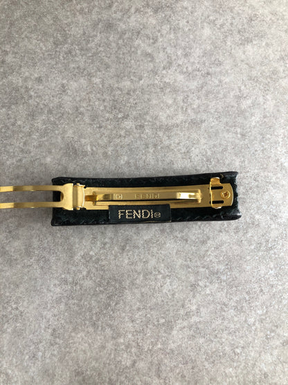 FENDI Logo Barrette Black Vintage u68diu