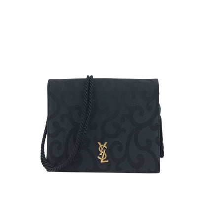 Yves Saint Laurent YSL Logo Shoulder bag Black Vintage fkdxvm