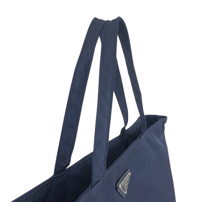 PRADA Tessuto Triangle Logo Two-way Handbag Shoulder bag Navy Vintage edw7hz