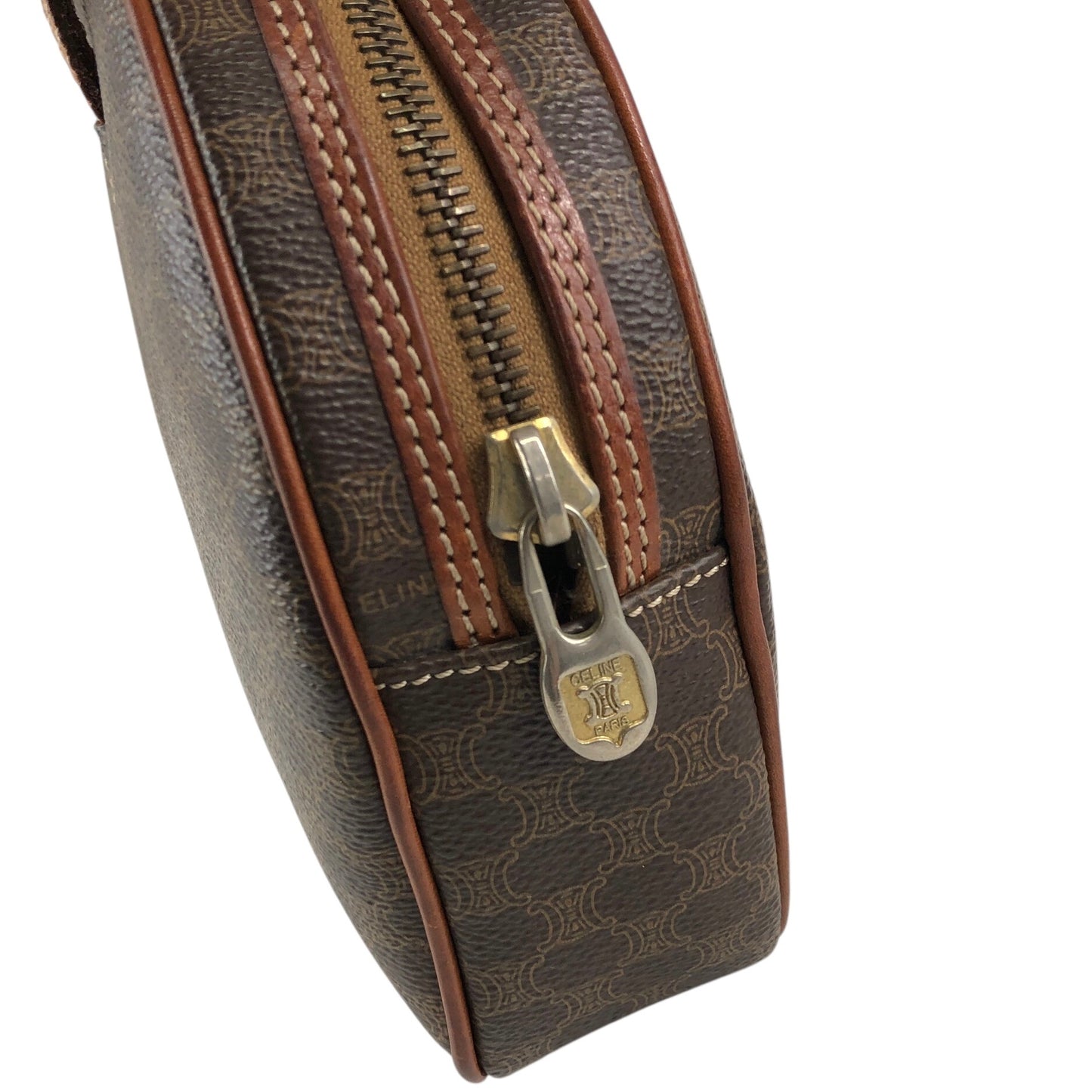 CELINE Macadam Shoulder bag Brown Vintage zhsca6