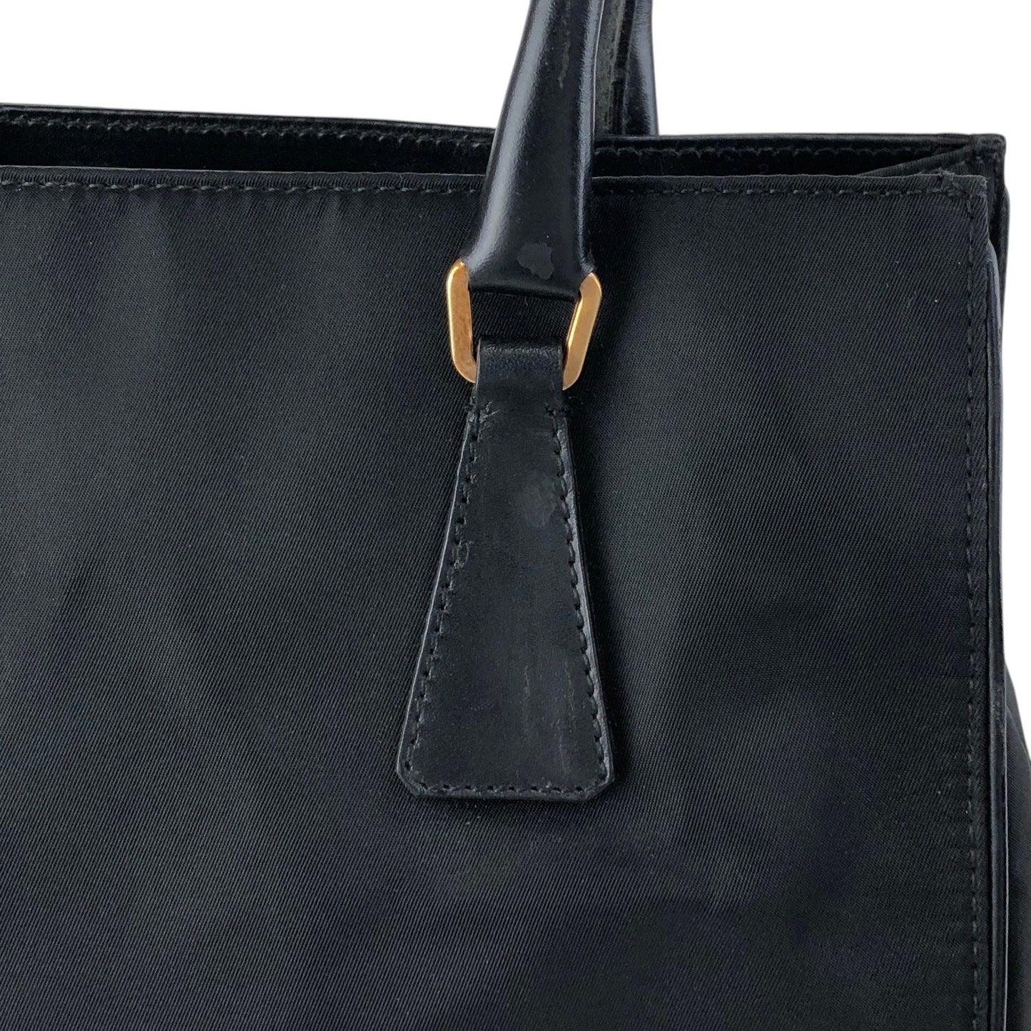 PRADA Tessuto Triangle Logo Totebag Black Vintage xs7v7s