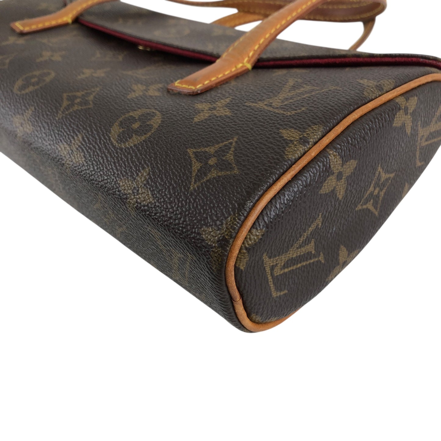 LOUIS VUITTON Monogram Handbag Brown Vintage kjp7uf