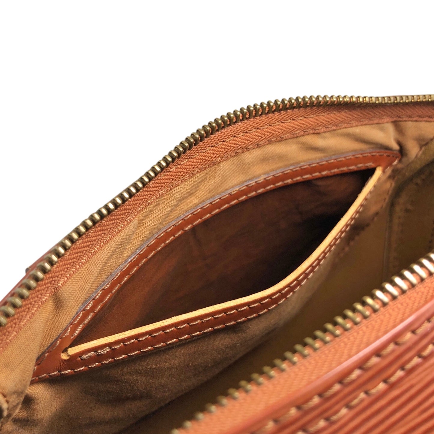 LOUIS VUITTON Epi Small Boston bag Handbag Brown Vintage 4i3rer