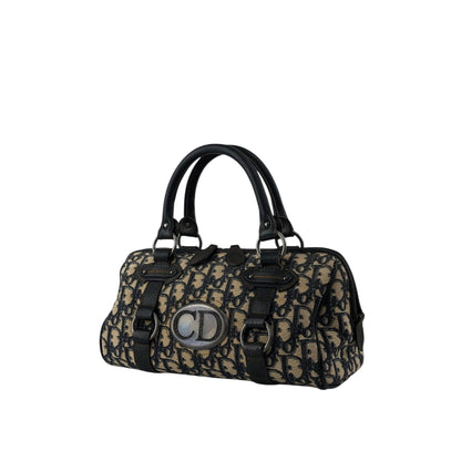 Christian Dior Trotter Small Boston bag Handbag Navy Vintage yrrvj3