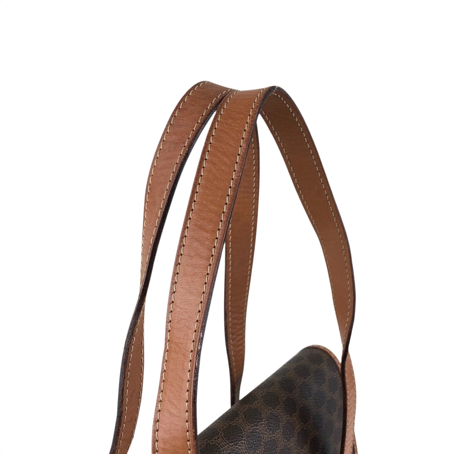 CELINE Macadam Handbag Brown Vintage 5fmrk2