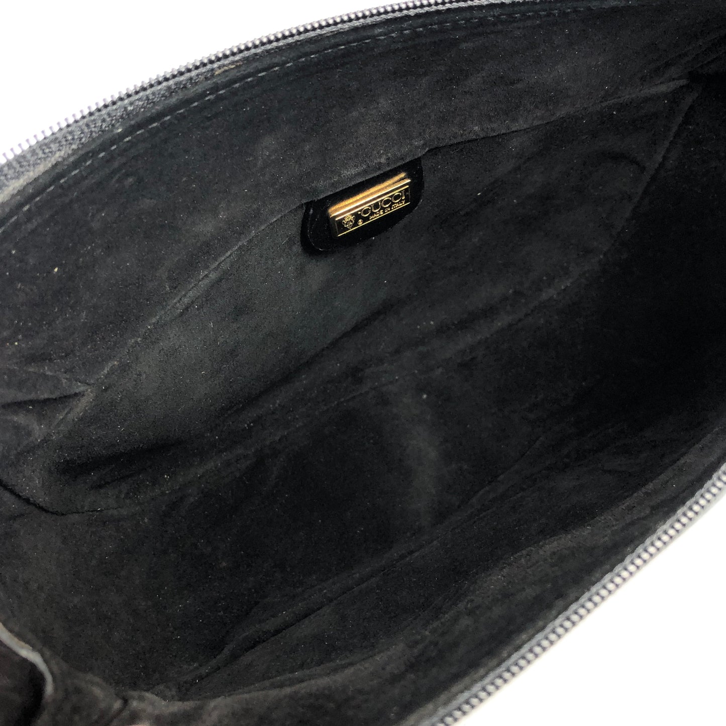 GUCCI Logo Leather Crossbody Shoulder bag Black Vintage ripwn7