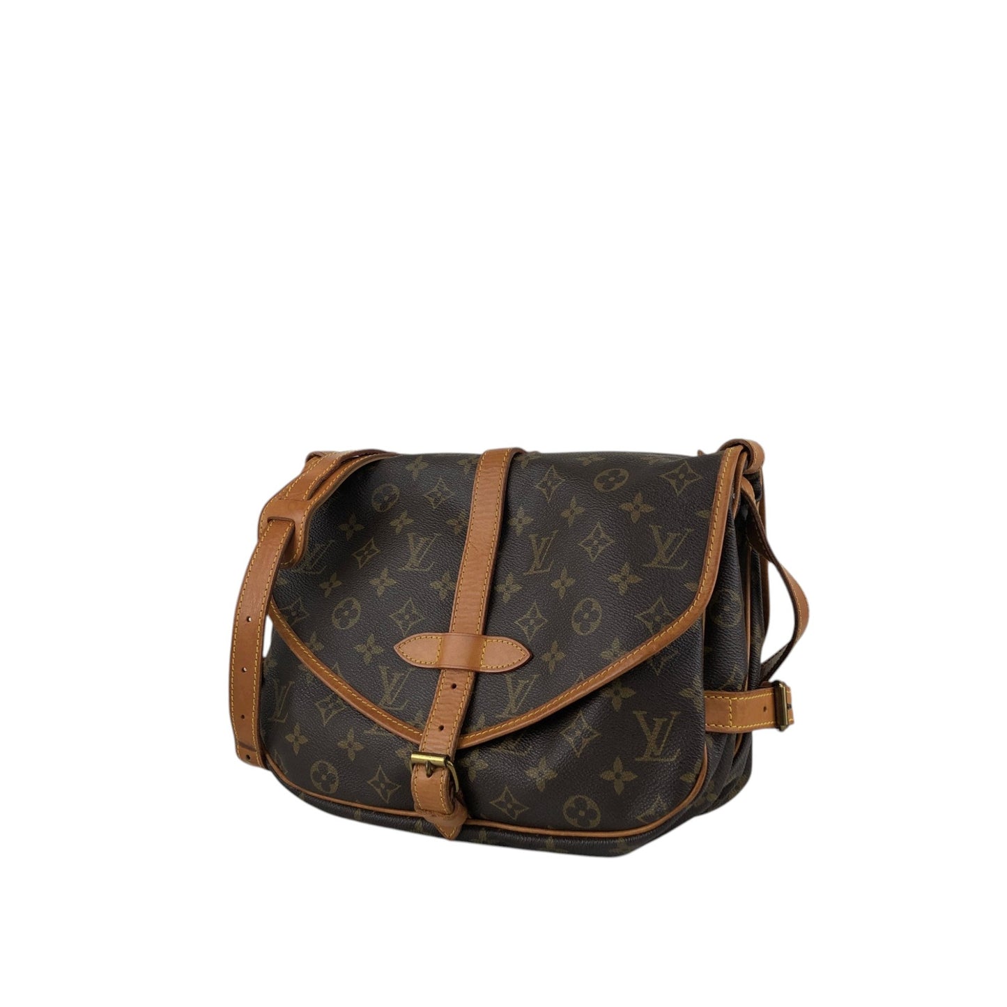 LOUIS VUITTON Monogram Shoulder bag Brown Vintage 27my8c