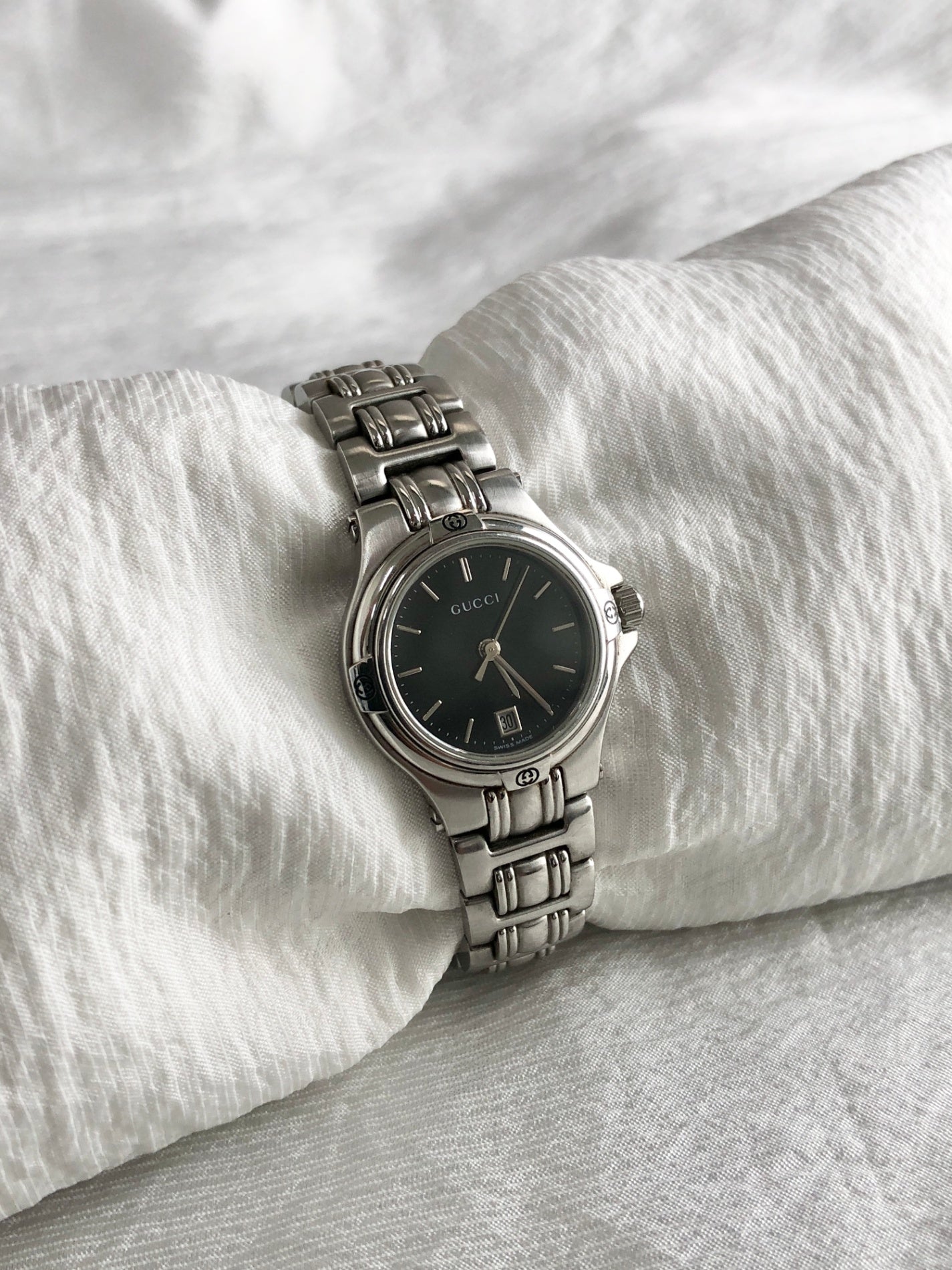 GUCCI GG Watch Silver 9040L Vintage ewahfk