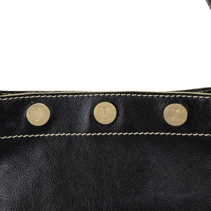 CELINE Blason Shoulder bag Hobobag Brown Vintage 4ykatc