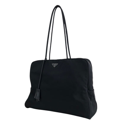 PRADA Triangle Logo Padlock Totebag Black Vintage ggz5as