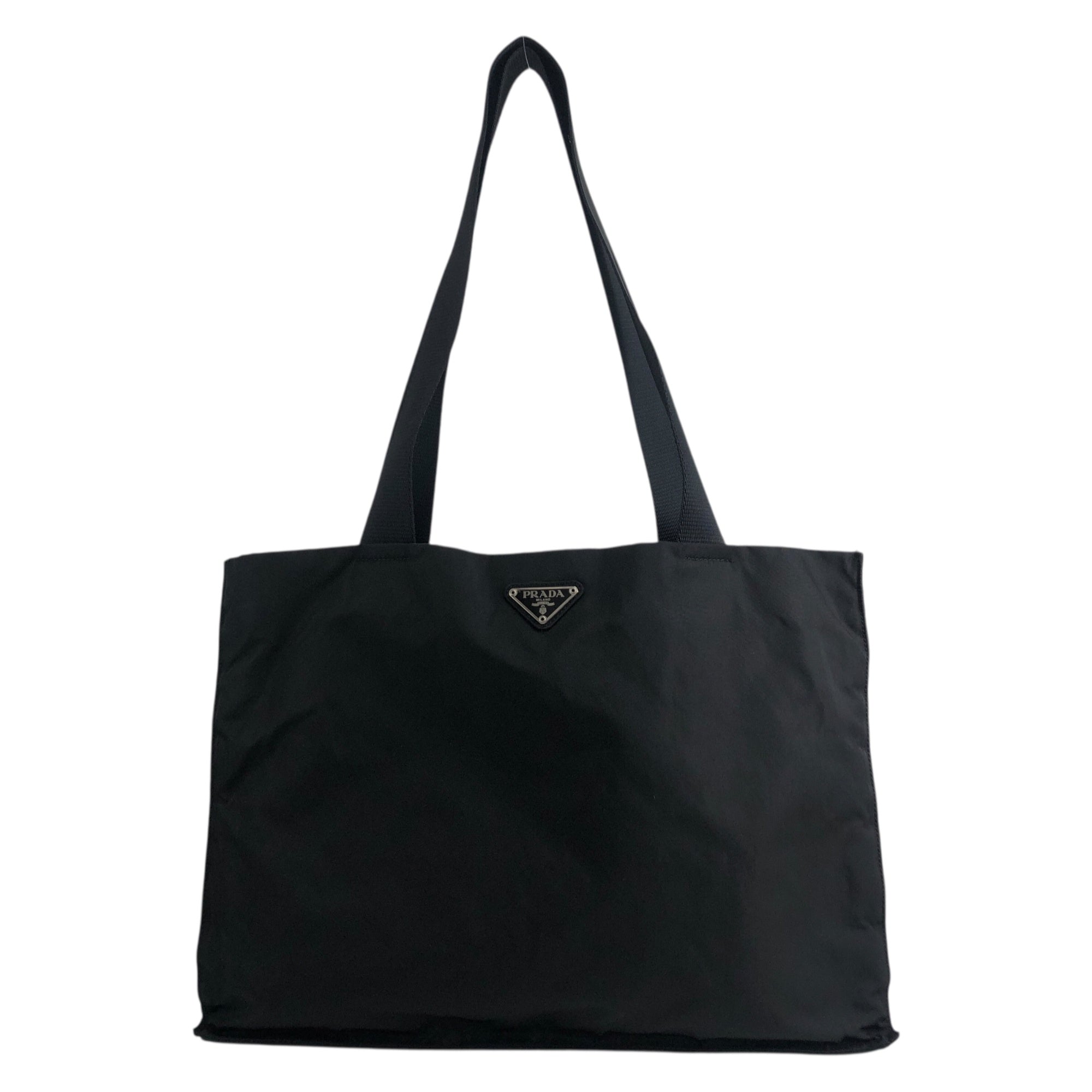 PRADA Triangle Logo Totebag Black Vintage zpkhnj