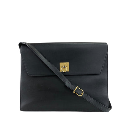 CELINE Gancini Shoulder bag Black Vintage 5p7kss