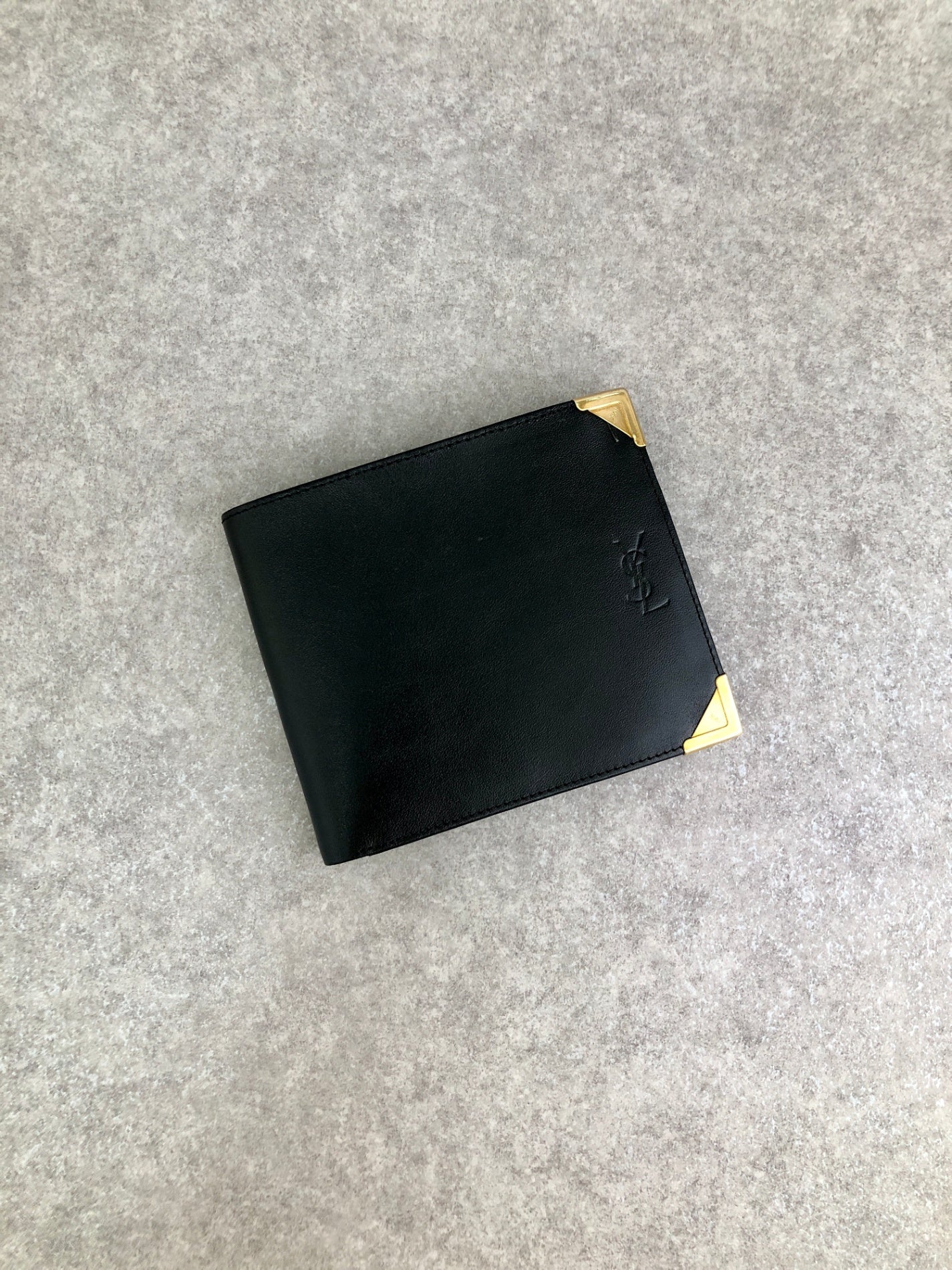 Yves Saint Laurent Folded Wallet Black Vintage w3zyzd