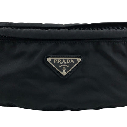 PRADA Tessuto Triangle Logo Sling bag Black Vintage n5nfph